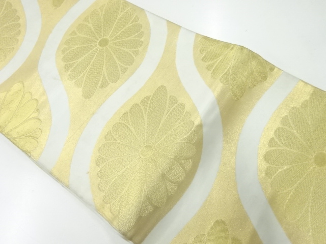 アンティーク　菊模様織出し袋帯（材料）